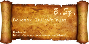 Bobcsok Szilvánusz névjegykártya
